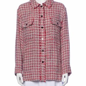 Gerard Darel Red Tweed Jacket size 12 (eu 46)